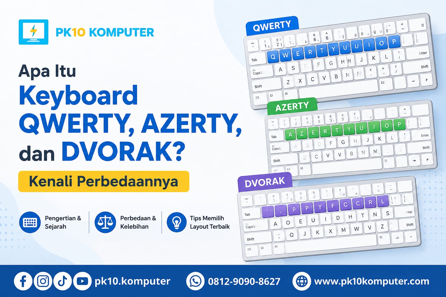 Apa Itu Keyboard QWERTY, AZERTY, dan DVORAK Kenali Perbedaannya