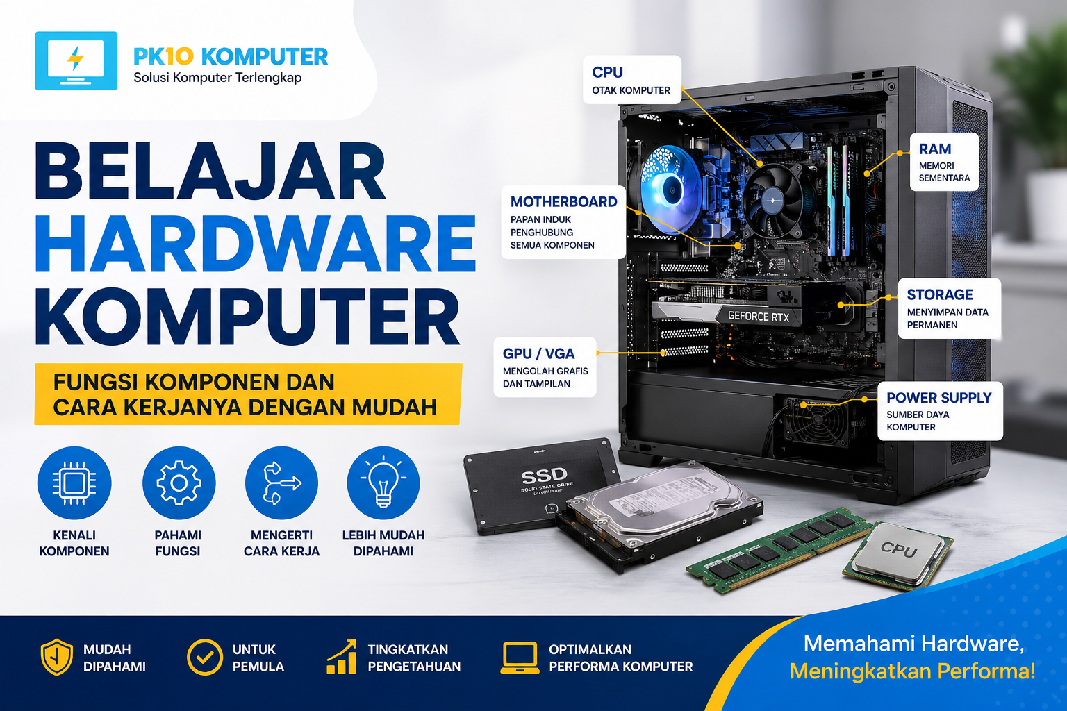 Belajar Hardware Komputer Fungsi Komponen dan Cara Kerjanya dengan Mudah dan Lengkap