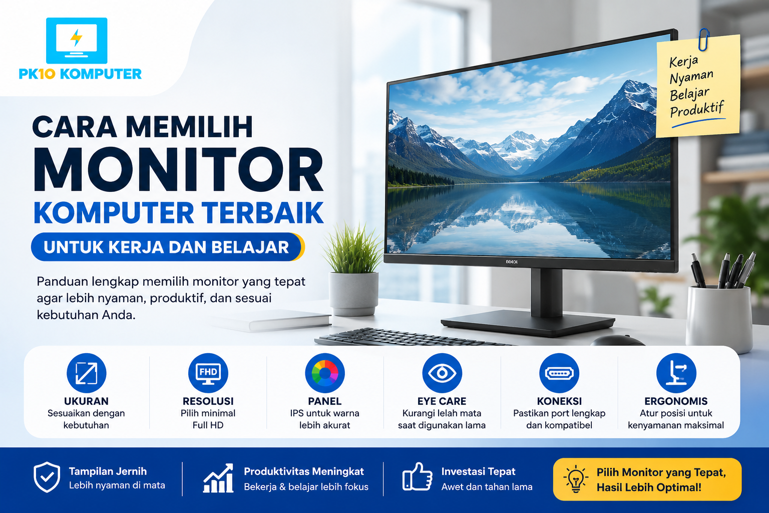 Cara Memilih Monitor Komputer Terbaik untuk Kerja dan Belajar