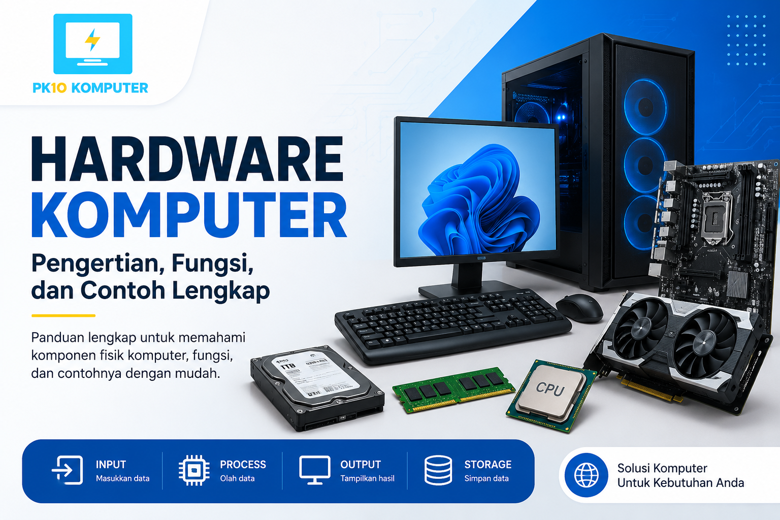 Hardware Komputer Pengertian, Fungsi, dan Contoh Lengkap