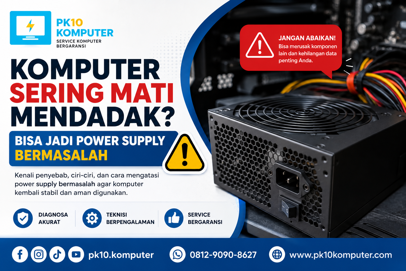 Komputer Sering Mati Mendadak Bisa Jadi Power Supply Bermasalah