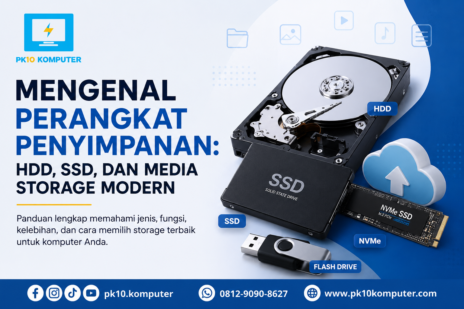 Mengenal Perangkat Penyimpanan HDD, SSD, dan Media Storage Modern