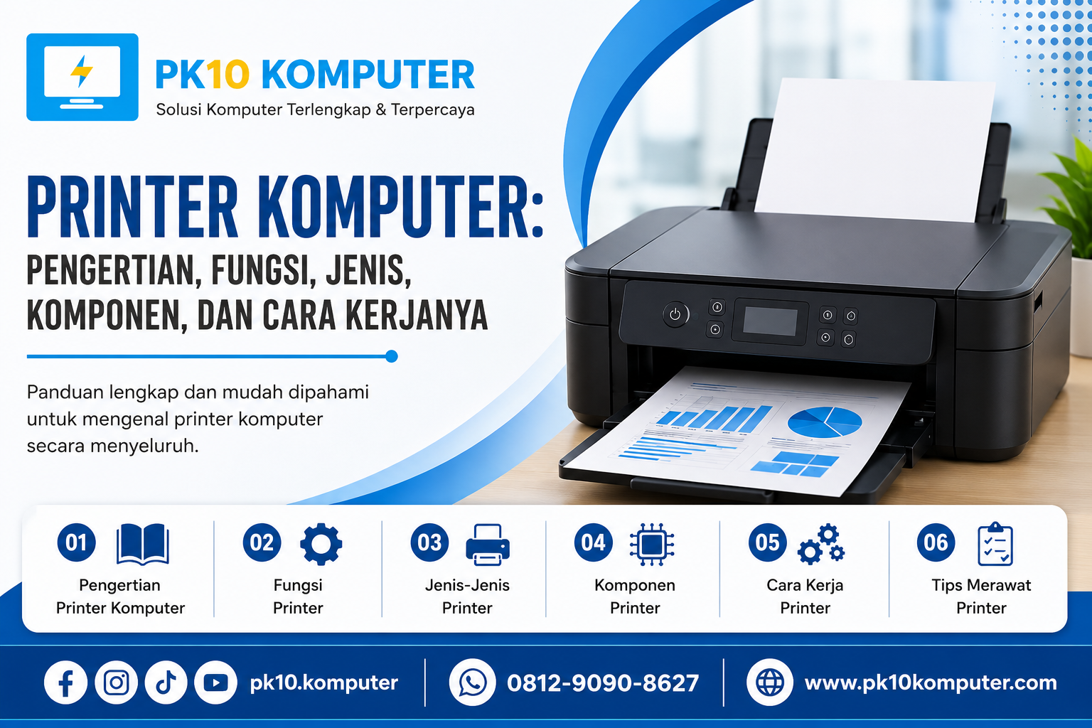 Printer Komputer Pengertian, Fungsi, Jenis, Komponen, dan Cara Kerjanya