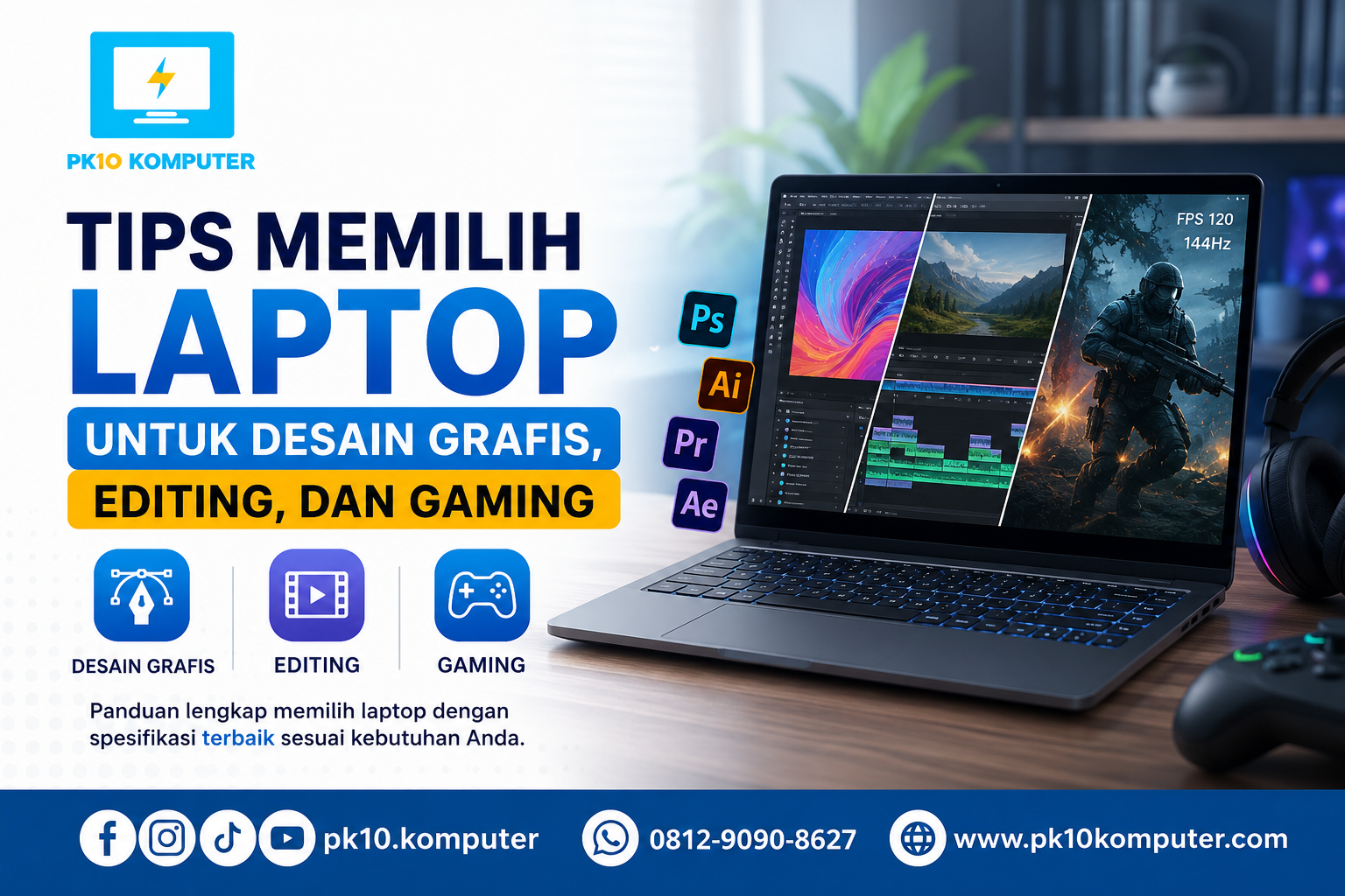 Tips Memilih Laptop untuk Desain Grafis, Editing, dan Gaming