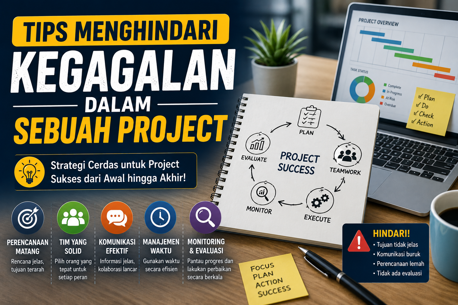 Temukan tips efektif menghindari kegagalan dalam sebuah project. Pelajari strategi perencanaan, manajemen tim, dan eksekusi agar project berjalan sukses.