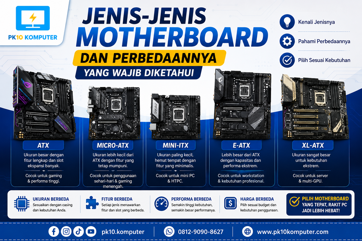 Jenis-Jenis Motherboard dan Perbedaannya yang Wajib Diketahui