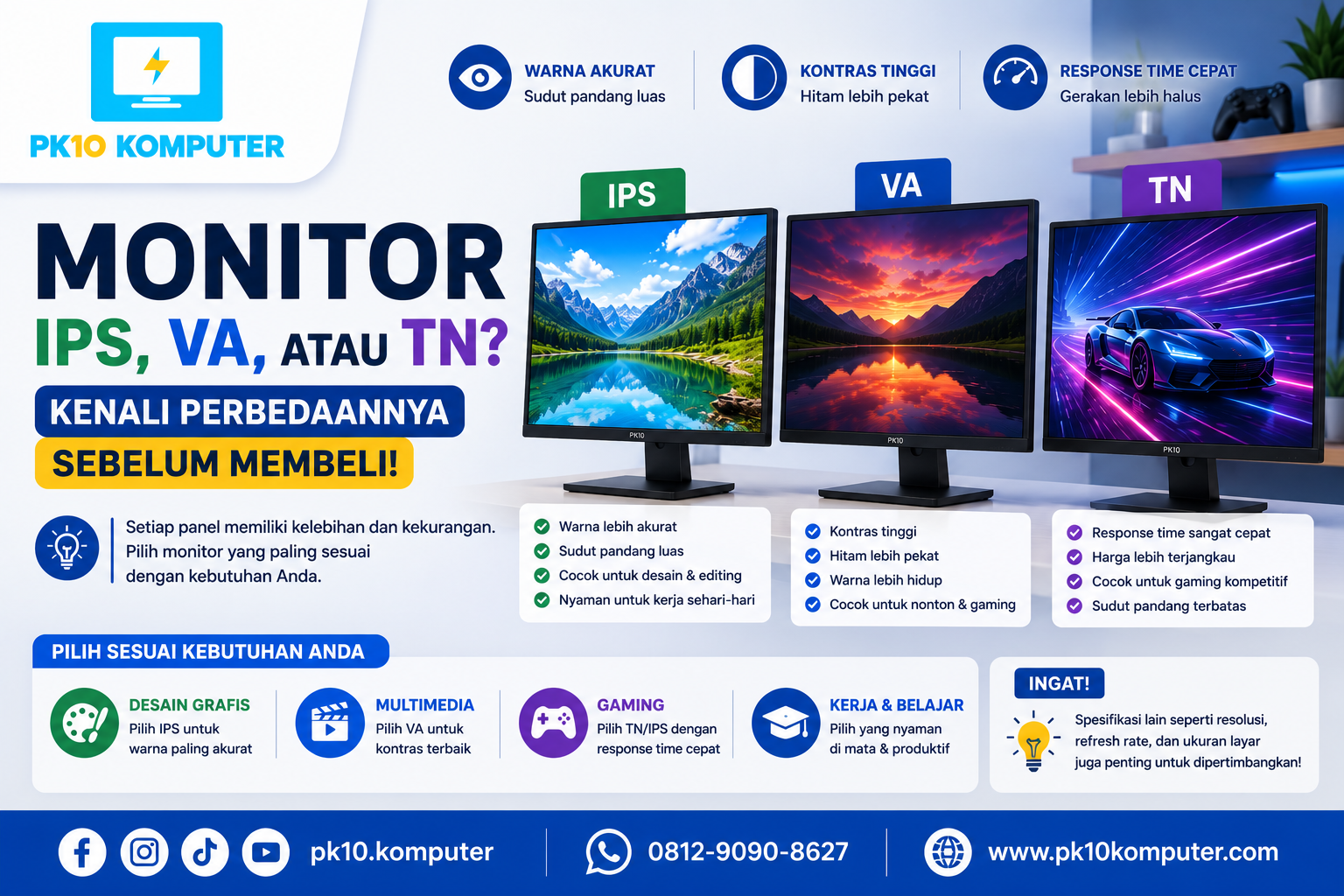 Monitor IPS, VA, atau TN Kenali Perbedaannya Sebelum Membeli