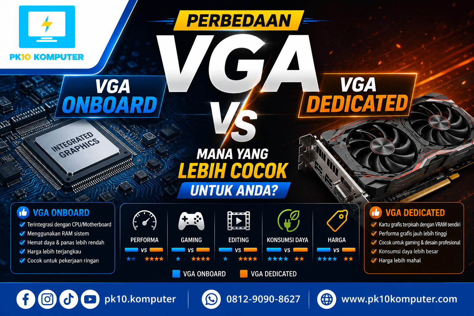 Perbedaan VGA Onboard dan VGA Dedicated, Mana yang Lebih Cocok untuk Anda
