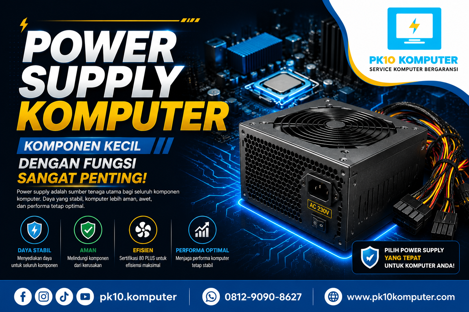 Power Supply Komputer Komponen Kecil dengan Fungsi Sangat Penting