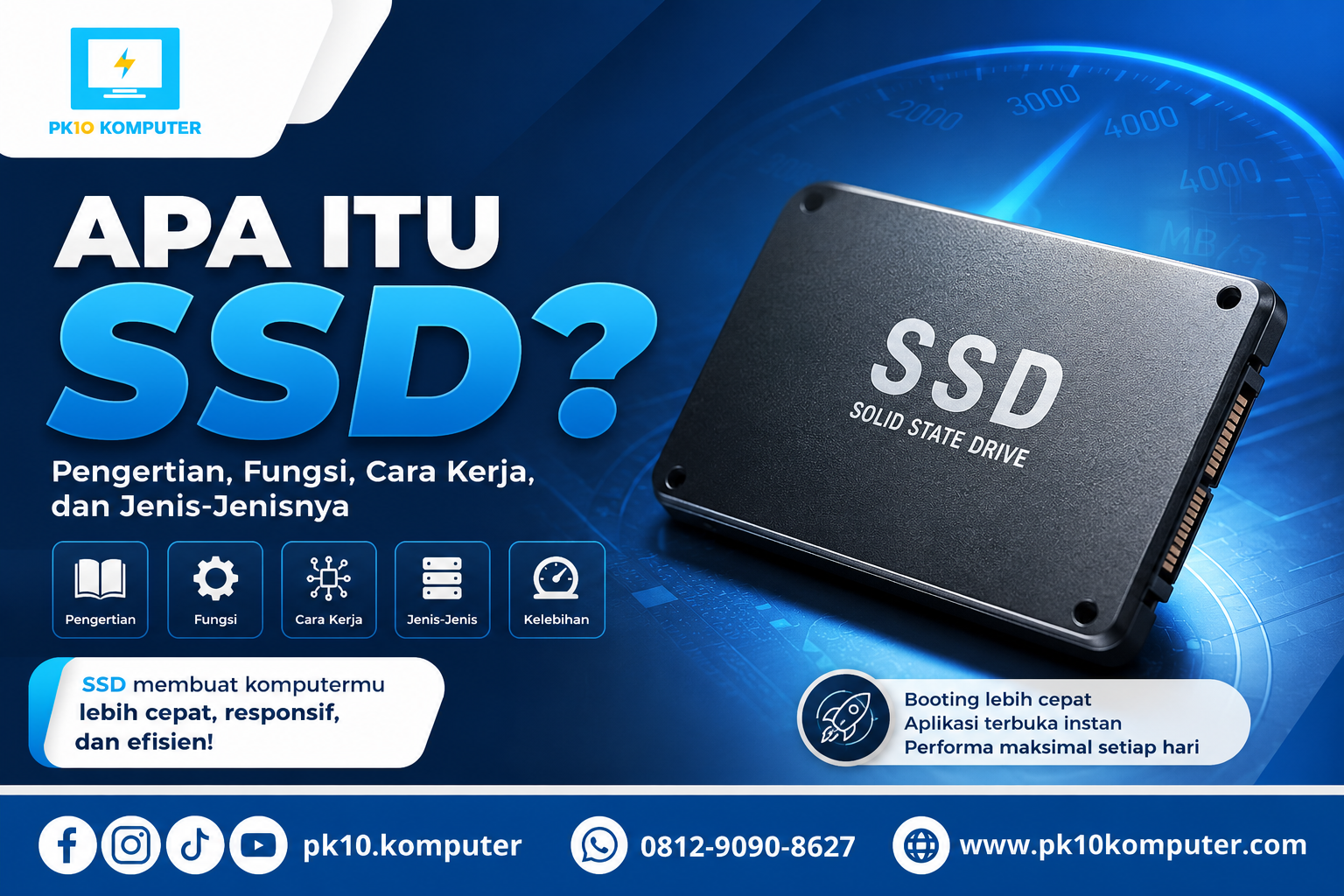 Apa Itu SSD Pengertian, Fungsi, Cara Kerja, dan Jenis-Jenisnya