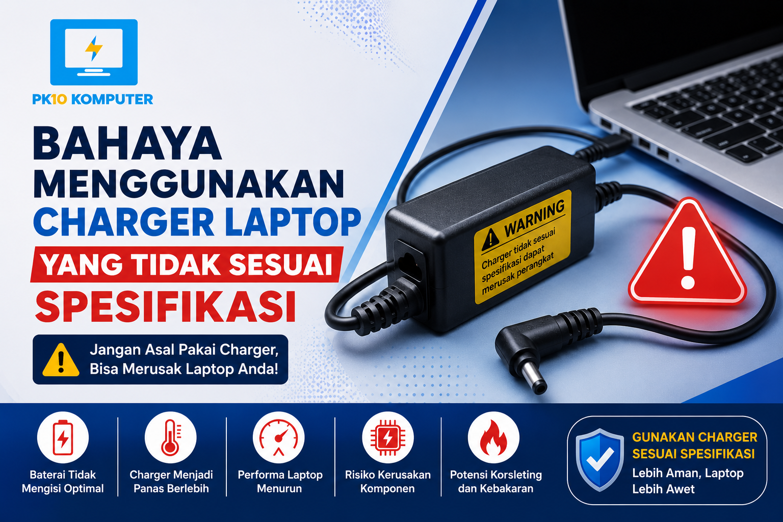 Bahaya Menggunakan Charger Laptop yang Tidak Sesuai Spesifikasi