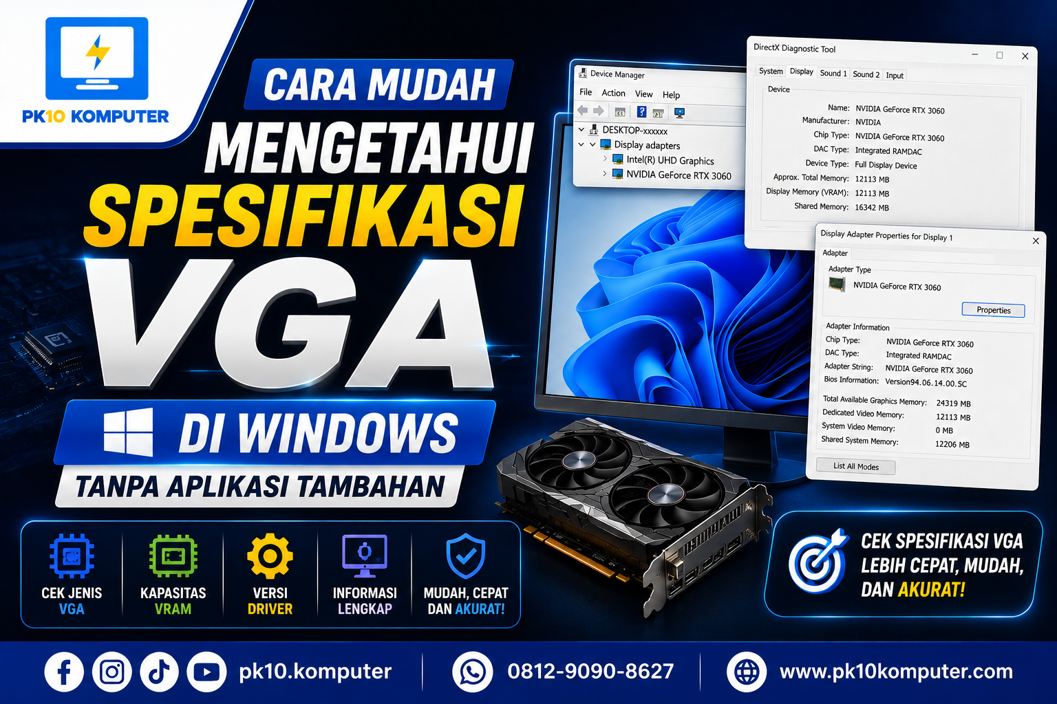 Cara Mengetahui Spesifikasi VGA di Windows Tanpa Aplikasi Tambahan