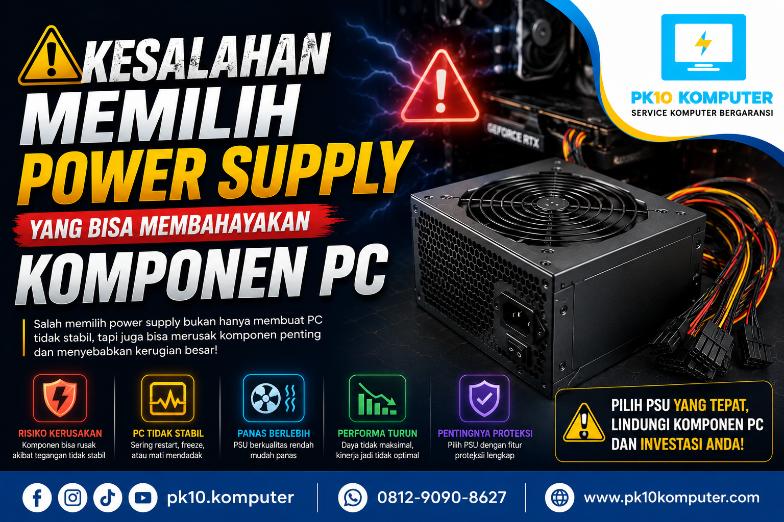 Kesalahan Memilih Power Supply yang Bisa Membahayakan Komponen PC