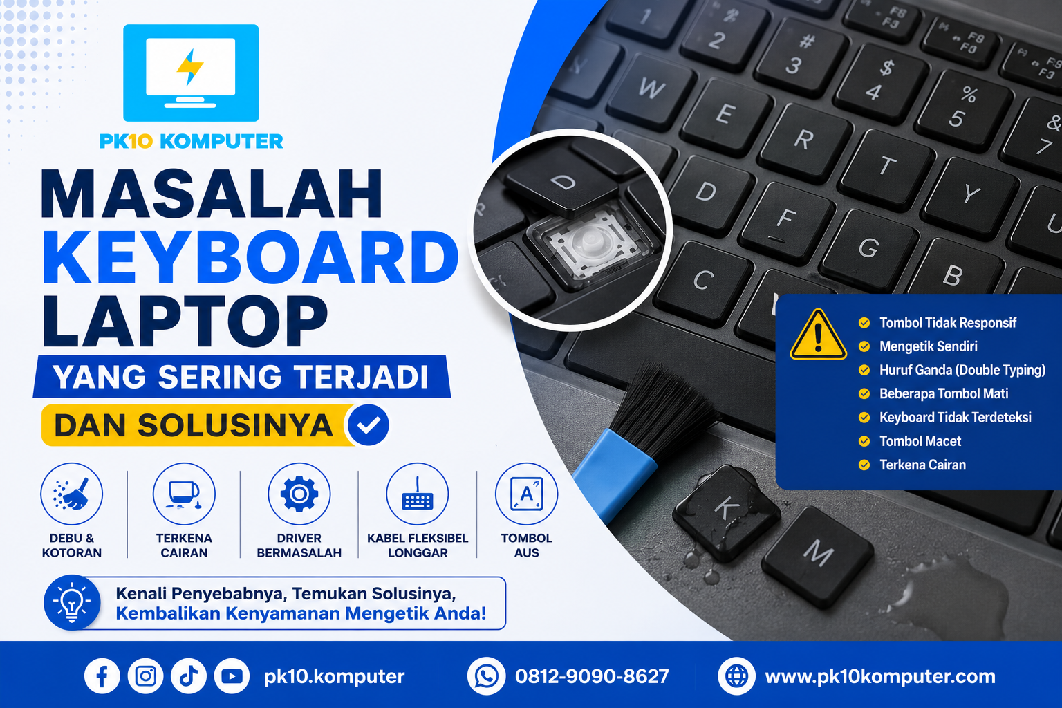 Masalah Keyboard Laptop yang Sering Terjadi dan Solusinya