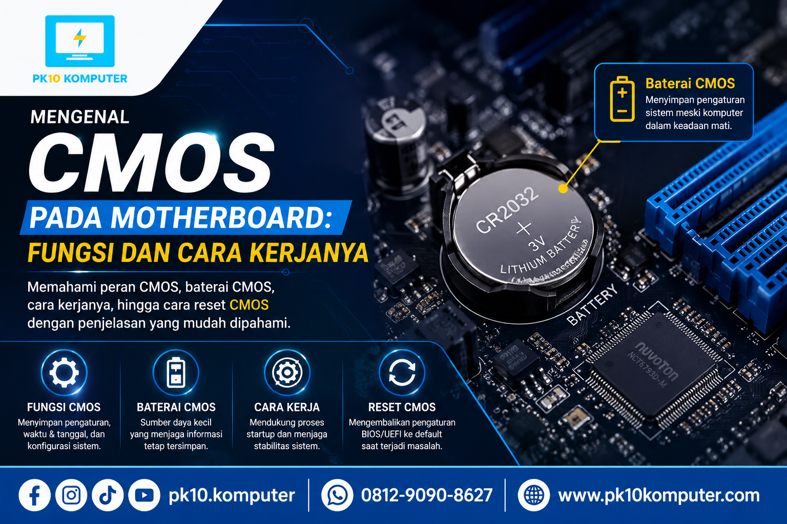 Mengenal CMOS pada Motherboard Fungsi dan Cara Kerjanya