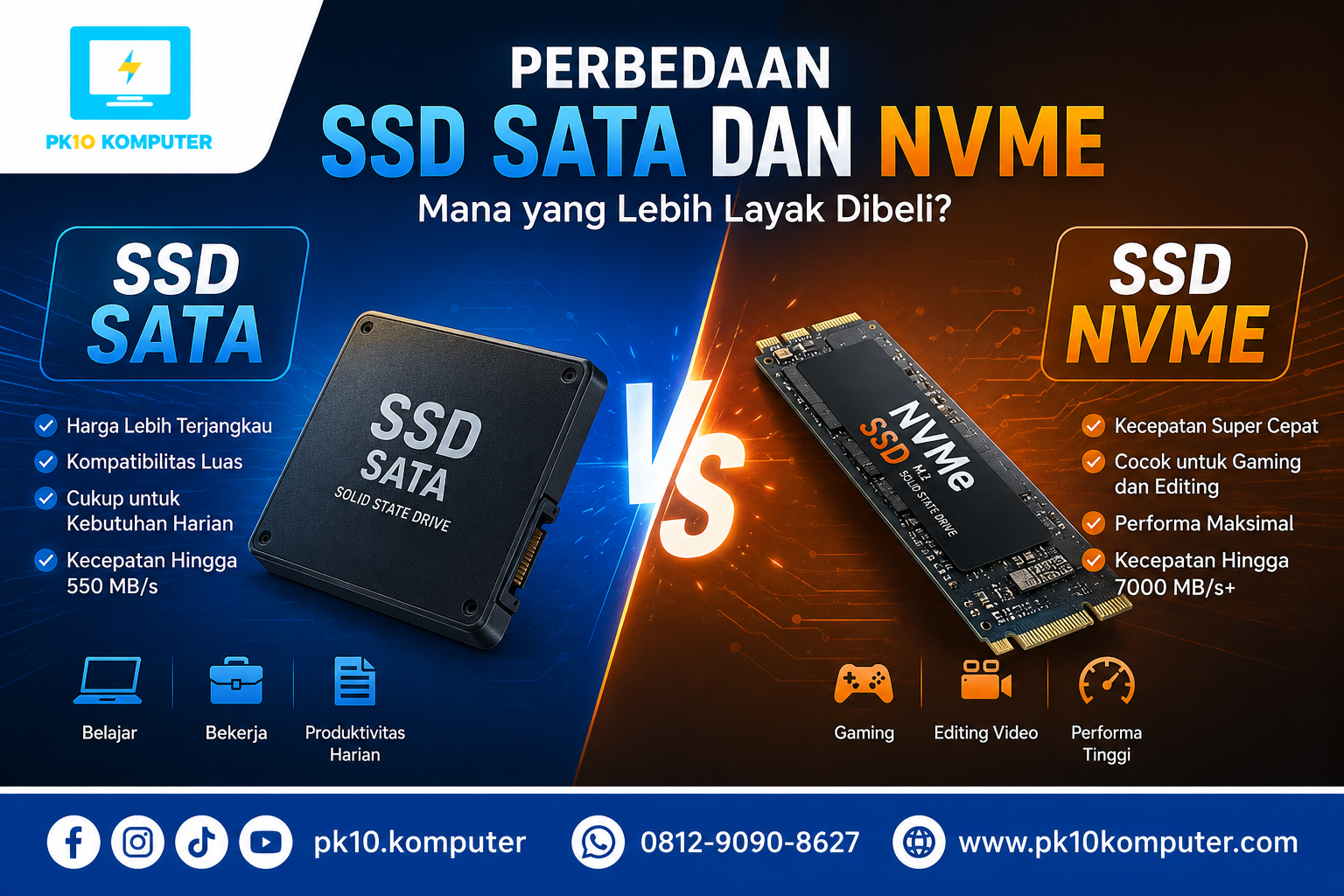 Perbedaan SSD SATA dan NVMe, Mana yang Lebih Layak Dibeli