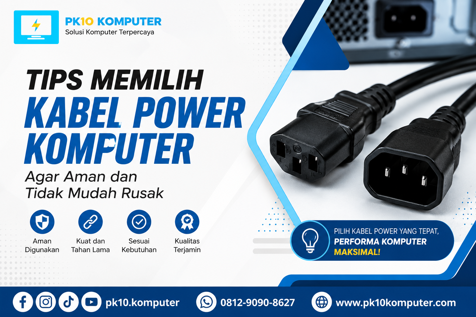 Tips Memilih Kabel Power Komputer agar Aman dan Tidak Mudah Rusak
