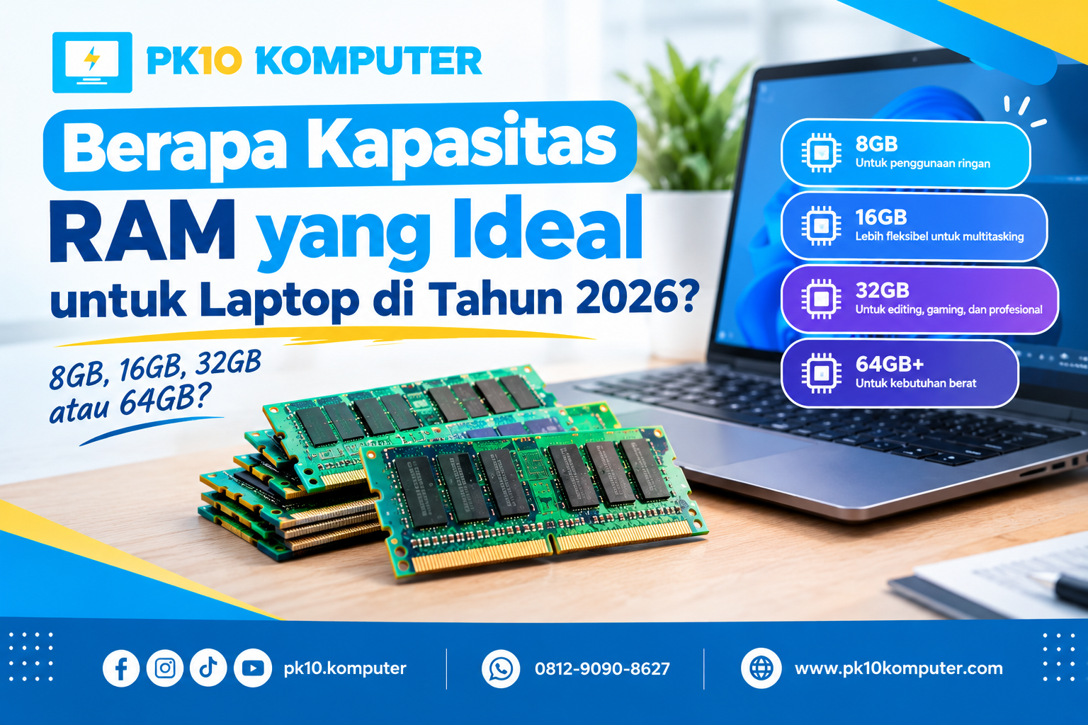 Berapa Kapasitas RAM yang Ideal untuk Laptop di Tahun 2026