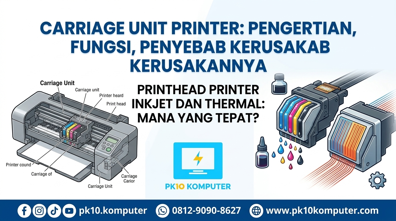 Carriage Unit Printer Pengertian, Fungsi, dan Penyebab Kerusakannyaan Printhead Printer Inkjet dan Thermal Mana yang Tepat