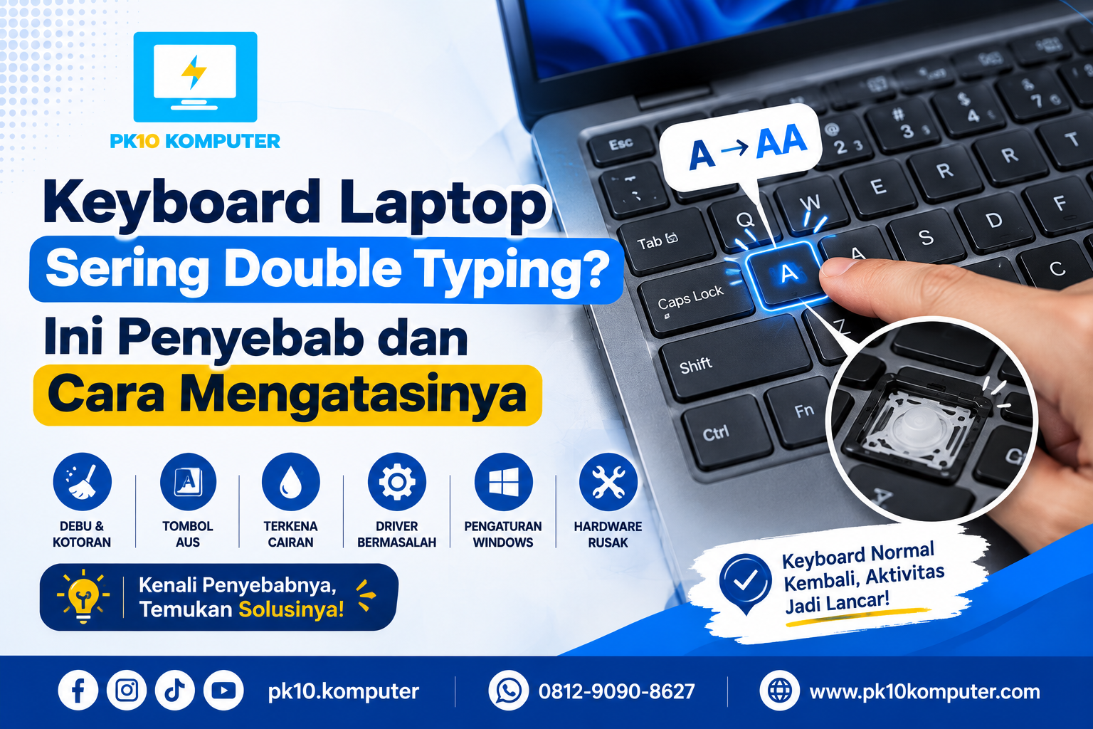 Keyboard Laptop Sering Double Typing Ini Penyebab dan Cara Mengatasinya