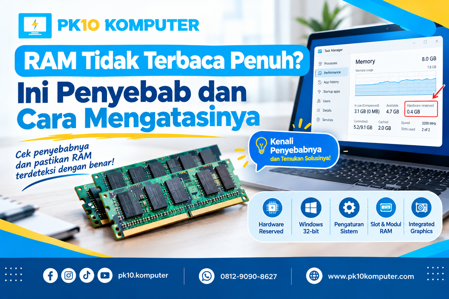 RAM Tidak Terbaca Penuh Ini Penyebab dan Cara Mengatasinya