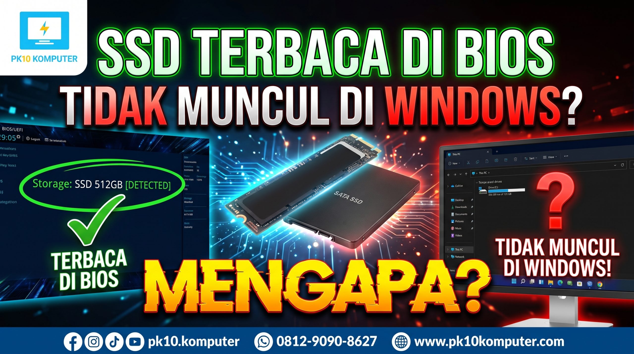 SSD Terbaca di BIOS tetapi Tidak Muncul di Windows, Mengapa
