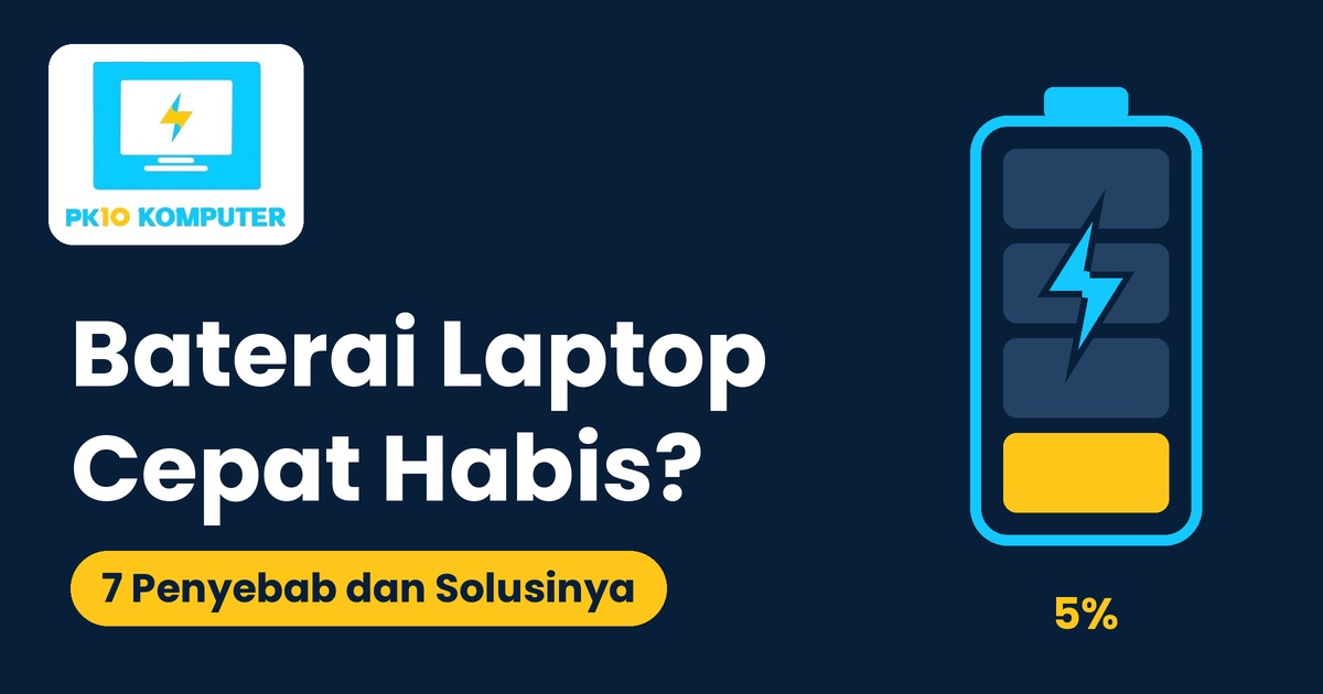 Baterai laptop cepat habis karena pengaturan daya dan suhu panas