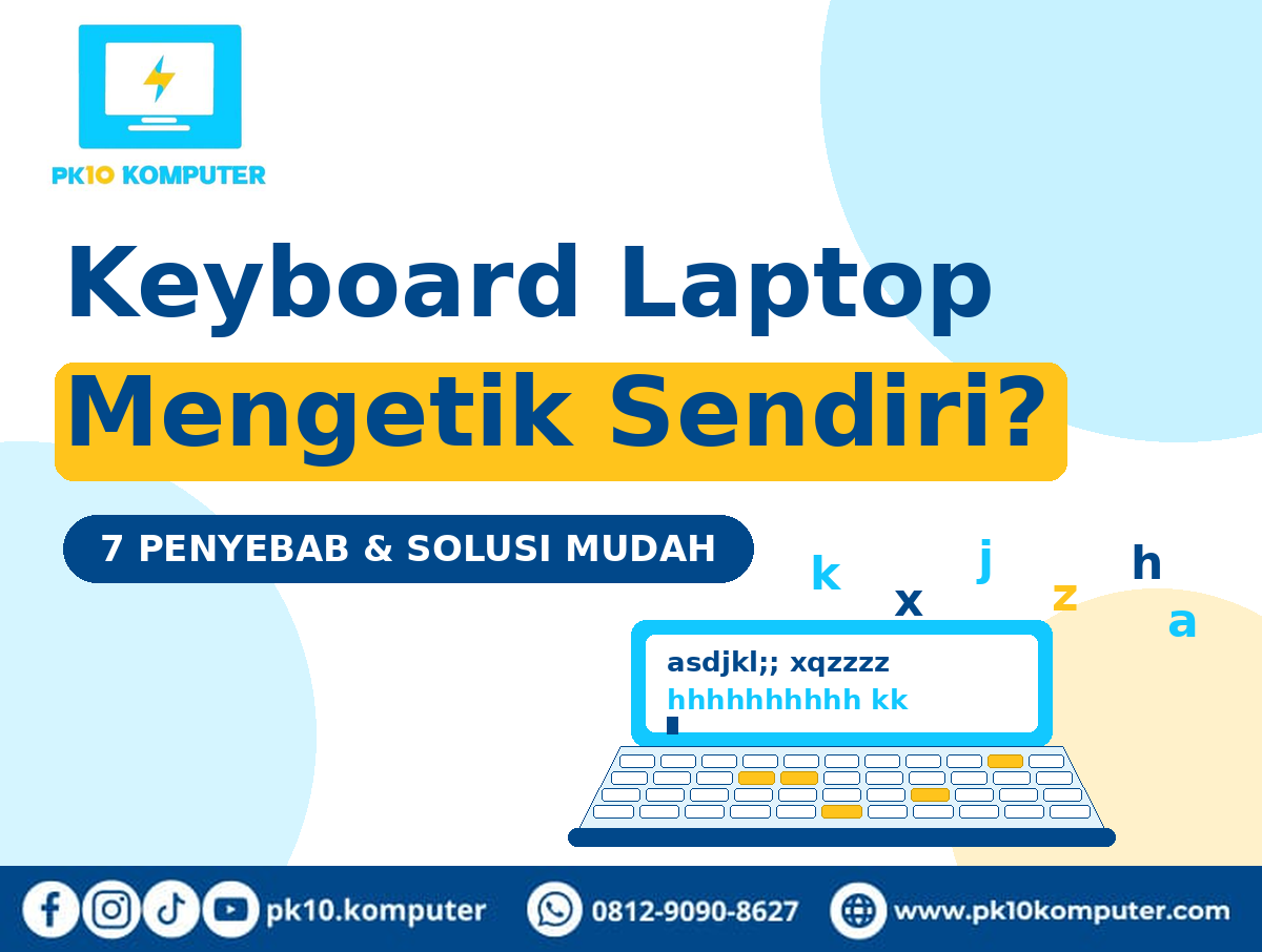 Keyboard laptop mengetik sendiri karena debu, driver, atau baterai menggembung